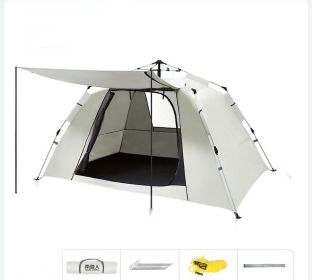 Foldable Automatic Thickening Sunscreen Wild Picnic Home Full Set Camping Tent (Option: Rice white23-4 Style)